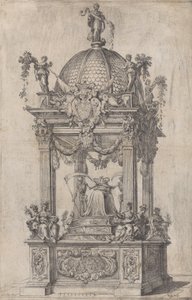 Katafalk Filipa IV Hiszpanii, ca. 1665 autorstwa Stefano Camogli