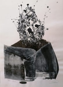 Monochromatyczny abstrakcyjny wybuch