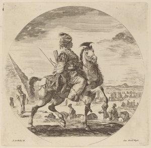 Czarny Jeździec. autorstwa Stefano della Bella