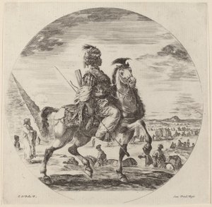Czarny Jeździec. autorstwa Stefano della Bella