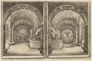 Grota widziana z dwóch różnych punktów widzenia, prawdopodobnie 1653. autorstwa Stefano della Bella