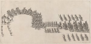 Procesja sześćdziesięciu kawalerzystów i niosących pochodnie, 1652. autorstwa Stefano della Bella