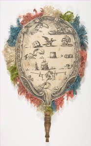 Fan z rebusem na Love po jednej stronie Fortune po drugiej, ca. 1639. autorstwa Stefano della Bella