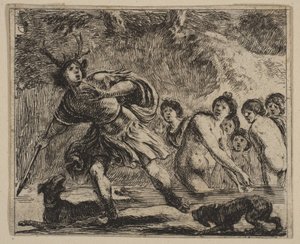 Acteon, z Game of Mythology Game of Mythology, 1644. autorstwa Stefano della Bella
