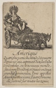 Ameryka, z „Gry geografii”, „Gry geografii”, 1644. autorstwa Stefano della Bella
