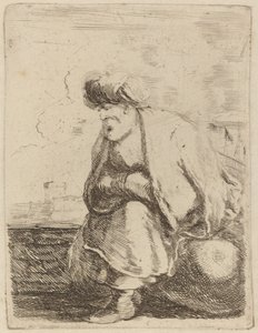 Stary Turk z turbanem na skale autorstwa Stefano della Bella