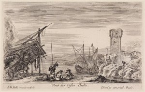 Widoki portów morskich (Vues de ports de mer): Widok na włoskie wybrzeża autorstwa Stefano della Bella