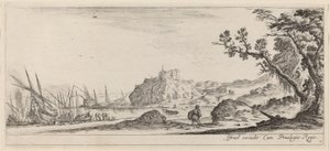 Łodzie na wybrzeżu, w roku 1647 lub wcześniej. autorstwa Stefano della Bella