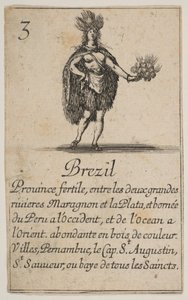 Brazylia, z „Gry w geografii”, gry w geografii, 1644. autorstwa Stefano della Bella