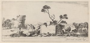 Scena Campagna z artystycznym szkicowaniem autorstwa Stefano della Bella