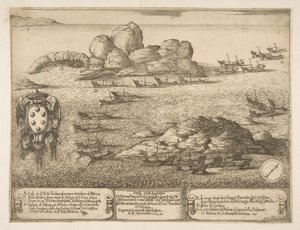 Zdobycie dwóch galer w Bysercie, 1628. autorstwa Stefano della Bella