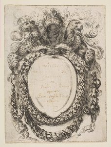 Kartusz w koronie hełmem i lampartami, 1647. autorstwa Stefano della Bella