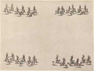 Kawalerowie walczący na miecze, 1652. autorstwa Stefano della Bella