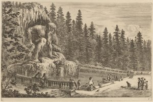 Kolosalna Statua Apeninów autorstwa Stefano della Bella