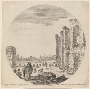 Koloseum i Łuk Konstantyna autorstwa Stefano della Bella