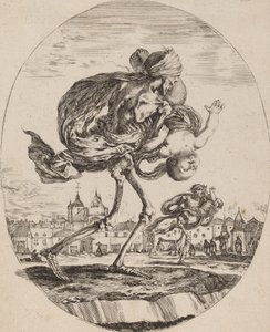 Śmierć niosąca dziecko na prawo, prawdopodobnie 1648. autorstwa Stefano della Bella