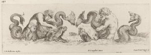 Delfiny i Trytony, prawdopodobnie 1648. autorstwa Stefano della Bella