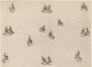 Walczący kawalerzyści, 1652. autorstwa Stefano della Bella
