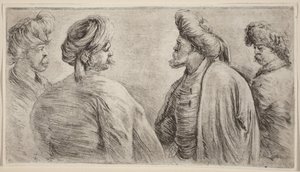 Czterech Turków w turbanach autorstwa Stefano della Bella
