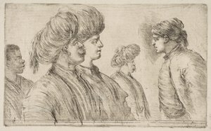 Czterech Turków i Murzyn, ca. 1662. autorstwa Stefano della Bella