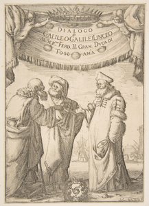 Frontyspis do dialogu Galileo Galilei, 1632. autorstwa Stefano della Bella