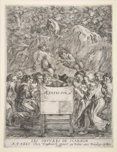 Frontyspis do Les Oeuvres de Scarron, 1649. autorstwa Stefano della Bella