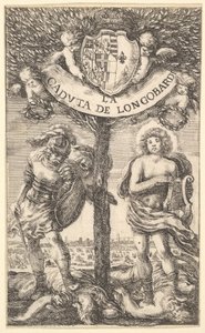 Frontyspis do Upadku Longobardi La Caduta de Longobardi, wiersze Sigismonda B..., 1656. autorstwa Stefano della Bella