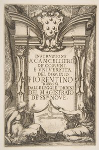 Frontyspis do Instruzione a Cancellieri, 1635. autorstwa Stefano della Bella