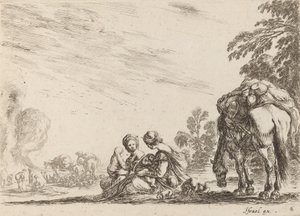 Cyganie w spoczynku, 1642 r. autorstwa Stefano della Bella