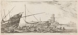 Widok na port, 1644. autorstwa Stefano della Bella