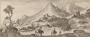 Krajobraz z zamkiem, 1641. autorstwa Stefano della Bella
