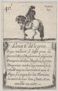 Louis 6.-e dit le gros Sage, vaillant..., z Gry królów Francji Jeu des Ro..., 1644. autorstwa Stefano della Bella
