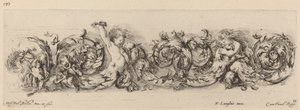 Fryz ozdobny z dziećmi i psami, prawdopodobnie 1648 r. autorstwa Stefano della Bella