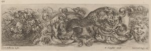 Fryz ozdobny z lampartem, prawdopodobnie 1648 r. autorstwa Stefano della Bella