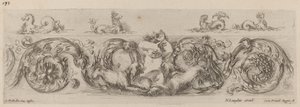 Fryz ozdobny z istotami morskimi, prawdopodobnie 1648 r. autorstwa Stefano della Bella