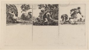 Perseusz i Andromeda, Cephalus i Procris, Hippomen i Atalantus, 1644. autorstwa Stefano della Bella