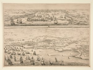 Plan oblężenia La Rochelle w 1628 autorstwa Stefano della Bella
