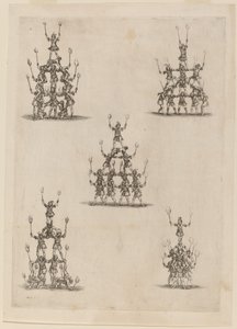 Piramidy Żonglerów, 1652. autorstwa Stefano della Bella