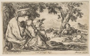 Odpocznij w locie do Egiptu, ok. godz. 1641. autorstwa Stefano della Bella