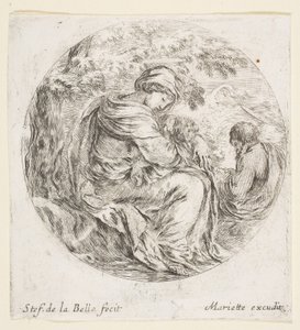 Odpocznij w locie do Egiptu, ok. godz. 1641. autorstwa Stefano della Bella