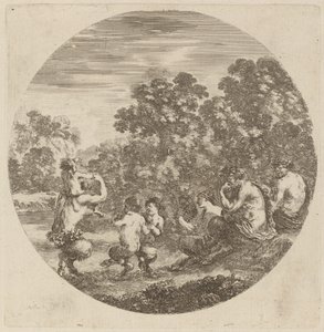 Satyry i Faun. autorstwa Stefano della Bella