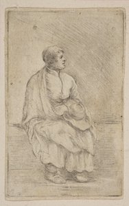 Siedzący duchowny, ca. 1662. autorstwa Stefano della Bella