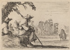 Siedzący pielgrzymi, 1642. autorstwa Stefano della Bella