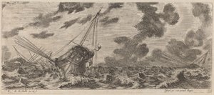 Statek w Tempest, 1644. autorstwa Stefano della Bella
