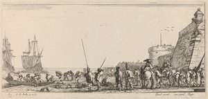 Żołnierze nadzorujący załadunek, 1644. autorstwa Stefano della Bella