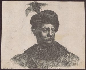 Studium polskiego szlachcica ujętego w popiersiu, z cyklu „Principii del disegno” autorstwa Stefano della Bella