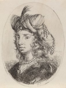 Sułtanka ozdobiona perłami, zwrócona w lewo, 16491650. autorstwa Stefano della Bella