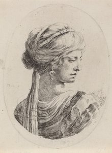 Sułtanka w zawoalowanym turbanie, widziana z tyłu, 16491650. autorstwa Stefano della Bella