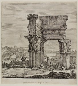 Świątynia Zgody i Forum Romanum autorstwa Stefano della Bella