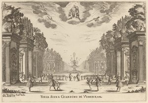 Trzecia scena Giardins z Wenus autorstwa Stefano della Bella